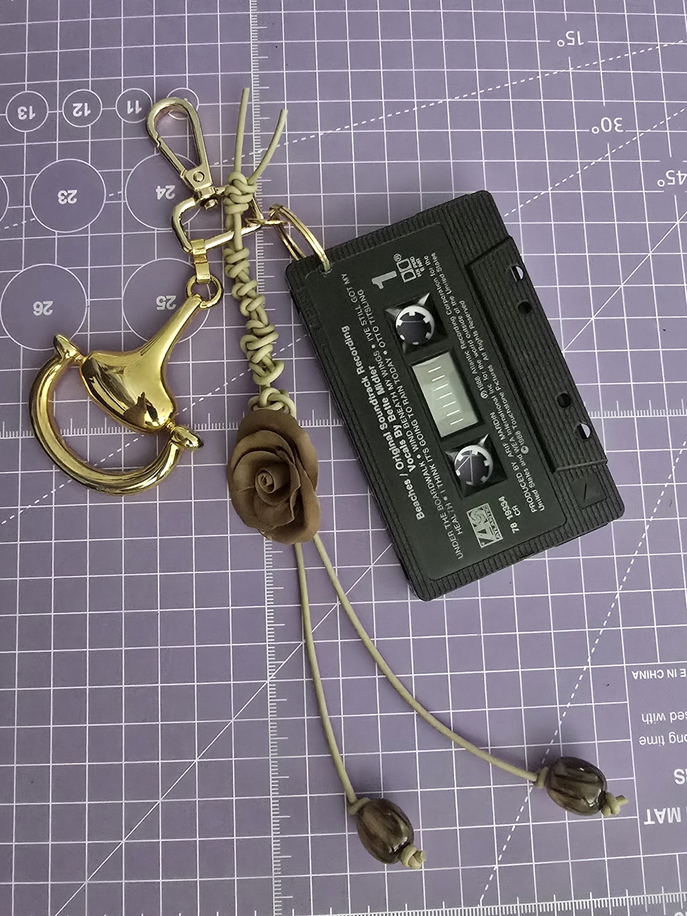 VINTAGE 90s NOSTALGIA: Handmade "Beaches" Cassette Tape Bag Charm / Keychain